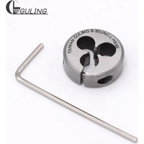 GULING HSS Adjustable Round Thread Split Die UNC 12-24 1/4-20 3/4-10 Machining External Threads dies Tool For Stainless Steel