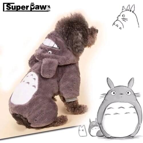 Cartoon Autumn Winter Warm Dog Clothes Totoro Cute Pet Papillon Coat Jacket For Small Dogs Chihuahua Yorkie Corgi Clothing GGC19