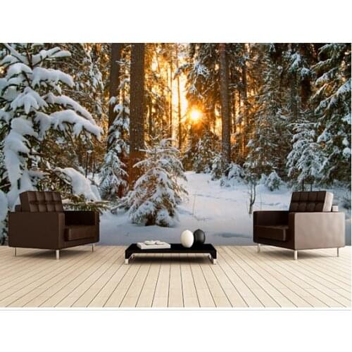 Custom natural scenery wallpaper,Winter Wonderland,3D modern photo for living room bedroom kitchen waterproof papel de parede