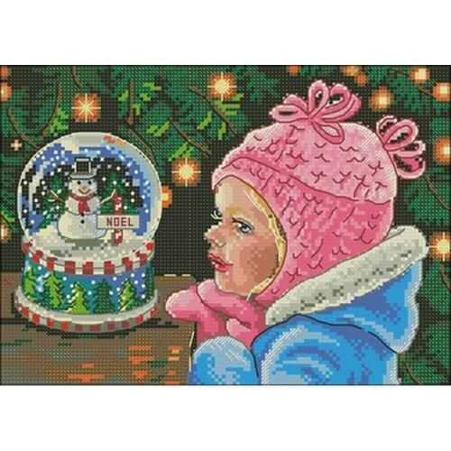 Girls Christmas wishes patterns Counted Cross Stitch 11CT 14CT 18CT DIY Chinese Cross Stitch Kits Embroidery Needlework Sets