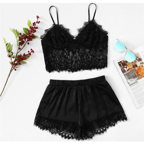 Summer New Sexy Black Lace Up Exotic Lingerie Womens Sex Plus Size Sling Sleepwear Lingerie Seductive Alluring Underwear Set