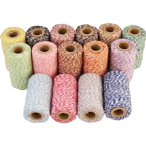 5pcs/lot 100meter/spool double cotton bakers twine 4ply ,divine twine cotton string 22 kinds color