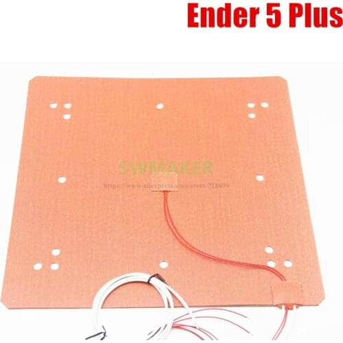 Ender 5 Plus 3D Printer Silicone Heater 370x375mm 120V/220V 1000W for Build Plate Heat Bed 3D printer parts