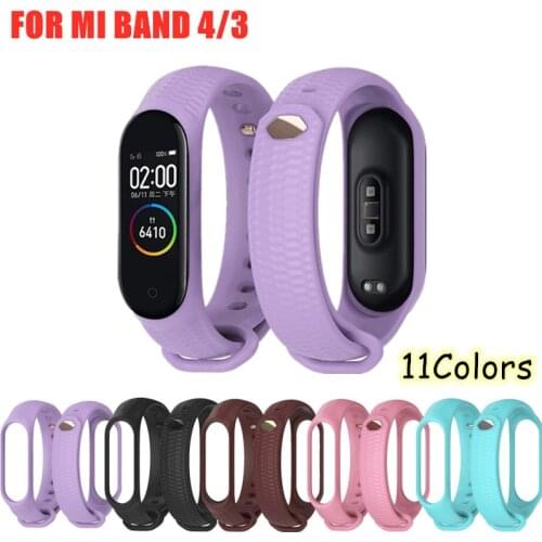 Sport Mi Band 4 3 Silicone Strap Aurora Bracelet Wrist band for xiaomi Mi band 4 3 smart watch pure color sport miband 4 3 Strap