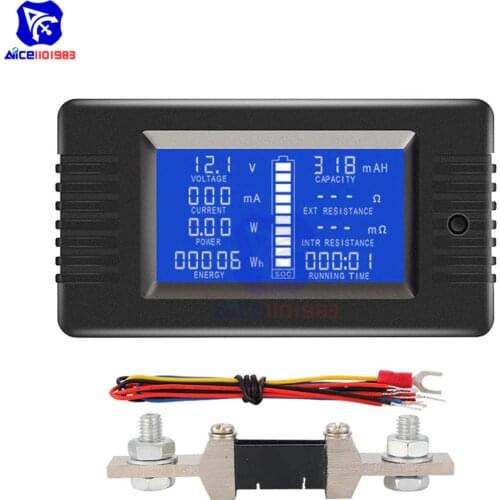Diymore PZEM-015 200A Shunt Battery Tester Voltage Amp Power Capacity Internal & External Resistance Residual Electricity Meter
