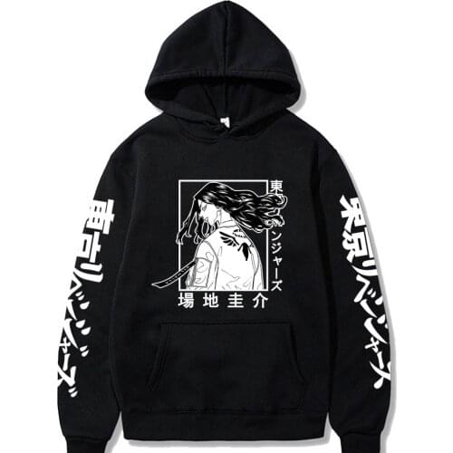 Harajuku Anime Tokyo Revengers Keisuke Baji Manga Print Hoodies Long Sleeve Keisuke Baji Pullover Men Clothes Sweatshirts