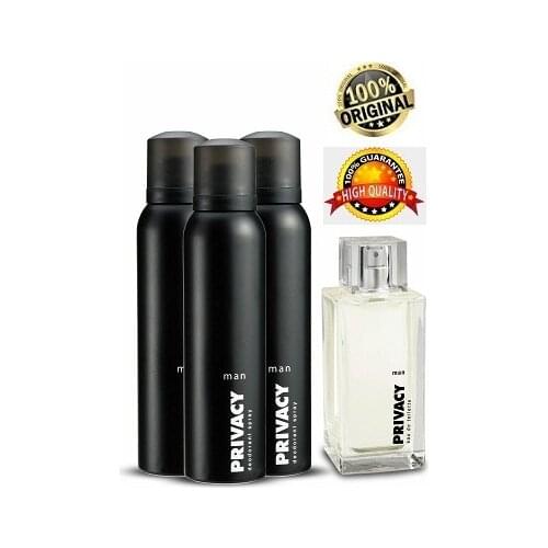 Privacy Edt Mens Perfume 100 ml + 3 Pcs Deodorant 150 ml