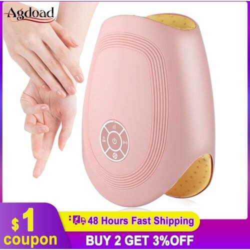 Air Compression Hand Massager 4 Modes Vibration Massage Hot Compress Finger Acupoint Hand Massage Machine for Arthritis