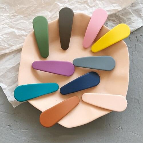 Candy Color Matte Hair Clips Mini Waterdrop Barrette Barrettes Girls Hairpins Colorful Hair Grips Trendy Charm Hair Accessories