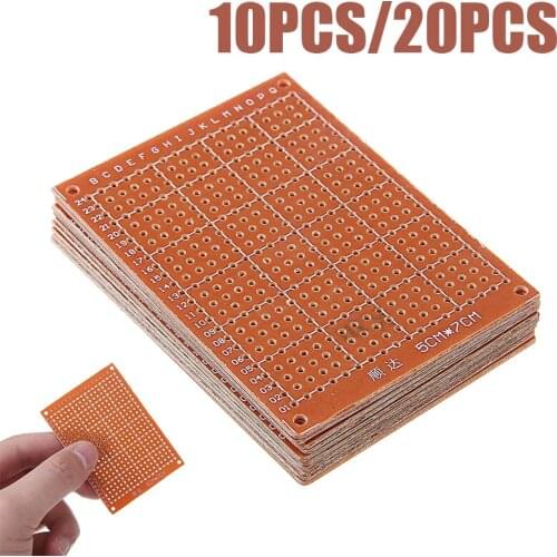 10/20pcs DIY Prototype Paper Printed Circuit Board Panel Single Sided Universal PCB Board 50x70mm 2.54mm Hole
