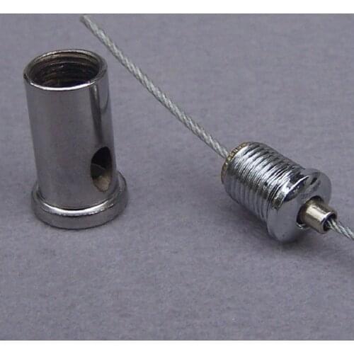 10pcs/lot 1.0-2.5mm steel wire rope fixator steel Cable Grip Wire Clip Cord Grip wire lock for office lighting pendant lamp use