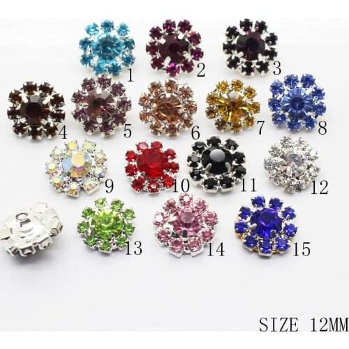 10 piezas/setDIY snowflake diamantes de imitación botones Acrylic botón aleación Diamante Cristal decoración costura apparel Acc