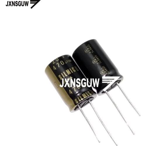 10PCS Original ELNA RFS SILMIC II 25V470UF 16X25MM 470UF/25V Silk fiber audio electrolytic capacitor SILMICII 470UF 25V