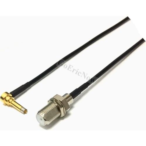 10 pcs RF Gold plated Right Angle MS156 Male Plug to F Female Pigtail Jumper Cable Connector (0.2m)