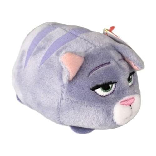 10CM Ty Beanie Stuffed Animal the Secret Life of Pets Lovely Purple Fat Cat Cute Soft Toys Collection Doll Christmas Gift Kids