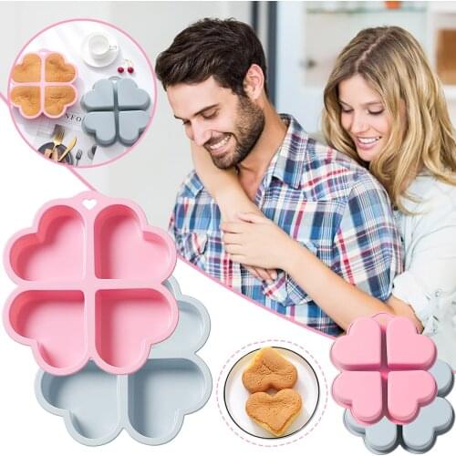 4 Heart Shaped Madeleine Cake Mould Silicone 3D Shape Mould Fondant Cake Chocolate Baking Mold Modelling Decor Tools