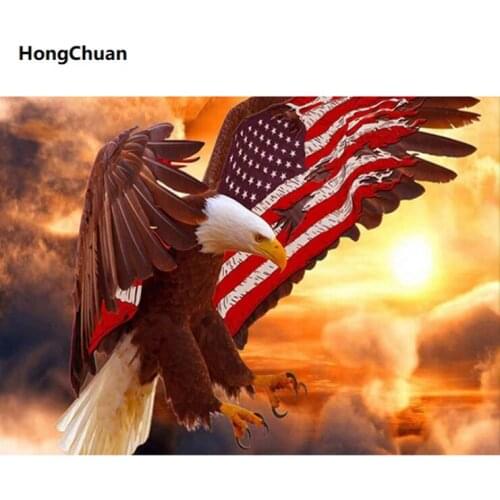 Fast delivery eagle mural 5D DIY round/square diamond painting embroidery mosaic cross stitch home decoration new year gift