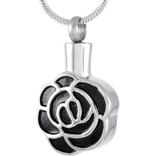 CMJ9202 Lovely Flower Pattern Cremation Urn Ash Lockets Keepsake Stainless Steel urn Pendant necklace Funnel Box