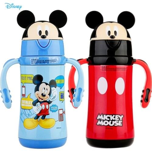 Disney Children Straws Male and Female Students Thermos Cup Portable Cute Cartoon Baby Kettle