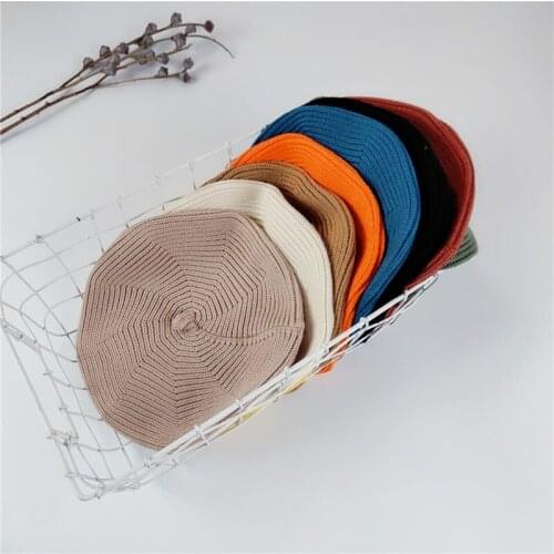 New Wool Baby Hats for Girls Candy Color Elastic Infant Baby Beret Hat Kids Caps For 1-4 Girls Knitted Caps Cute Pure Wool Cap
