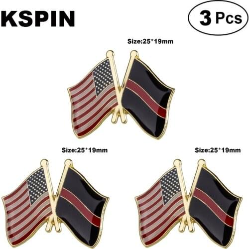 U.S.A & Thin Red Line 2 Frendship Lapel Pin Brooches Pins Flag badge Brooch Badges