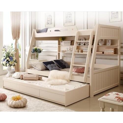 Fluctuation bed height of bed and double bed machine tool female adult solid wood cribs wooden bed upper and lower two layers