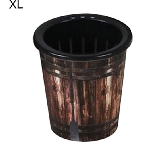 Simulation Wood Grain Self-Watering Planter Grow Auto Irrigate Flower Pot Garden Indoor Lazy Planting Basin Home Ornament