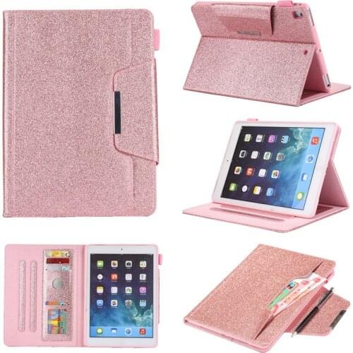 Multifunction Tablet Cover For iPad 10.2 Case Bling Shiny Wallet Card Slot Case For iPad 2019 Case 10.2 inch 7th Generarion Case