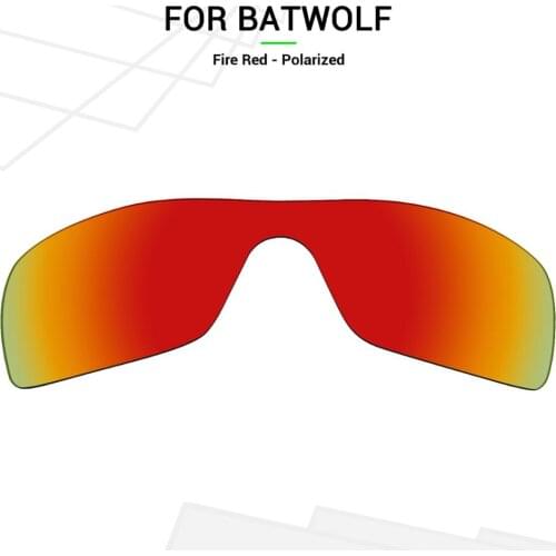 Mryok Anti-Scratch POLARIZED Replacement Lenses for-Oakley Batwolf Sunglasses Fire Red