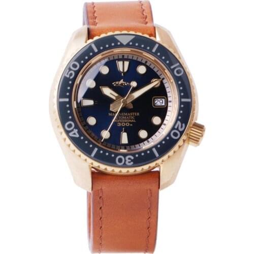 Mens watches,dive automatic watch men HEIMDALLR bronze mechanical wristwatch 300m waterproof sport luminous clock luxury brand