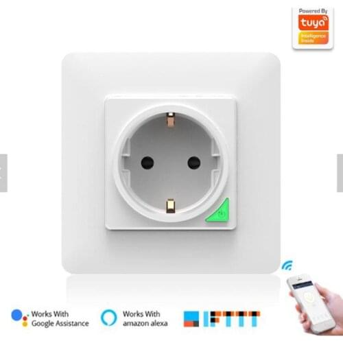 2021 Smart Wall Socket EU 16A Wifi Power Plug Tuya Smart life APP Voice Remote Control Works With Google Home Alexa IFTTT