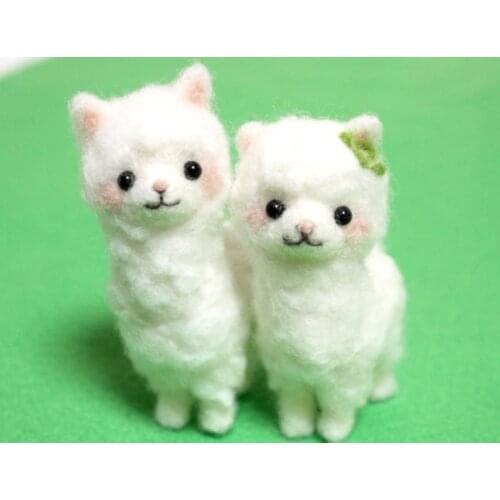 ONEROOM Cute alpaca cartoon animal set wool needlepoint kit wool felt needle felting decoration craft needlecraft DIY handmade