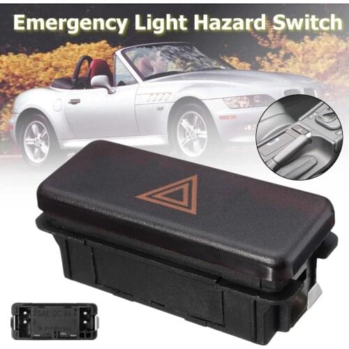 Car Emergency Light Hazard Switch For BMW 3 5 7 8 Series M3 M5 Z3 E36 E34 E31 323 325 61311374220 61311390722 Car Button Repalce