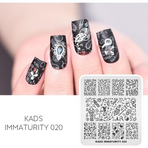Nail Stamping Plates Scientific geometric pattern Nail Template Stamp Test Tube Cell Image Stamp Plate DIY Nail Designs Stencil