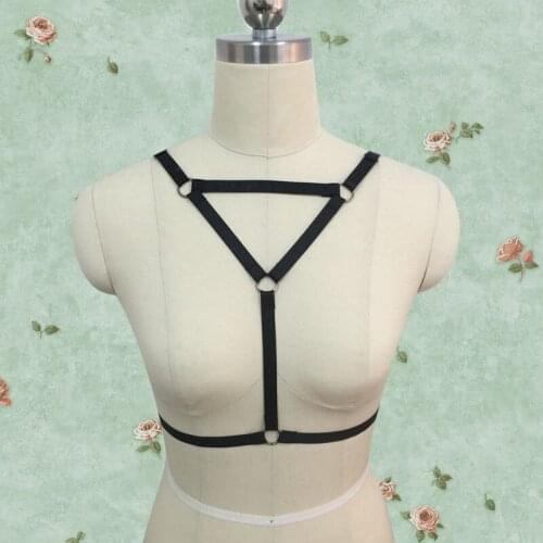Rave sexy lingerie caged imbracatura bra bondage gothic club spandex Wedding Garter belt body cage Bra Liga crop top harness