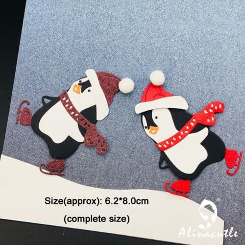 Metal Cutting Die Sking Penguin Christmas Winter Scrapbook Paper craft album Handmade Card Cutter Punch art cutter Alinacutle
