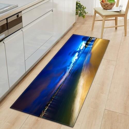 Modern Kitchen Rugs Washable Antislip Mat Outdoor Doormat Welcome Carpet Scenic Printed Home Decor Mats Bedroom Hallway Carpets