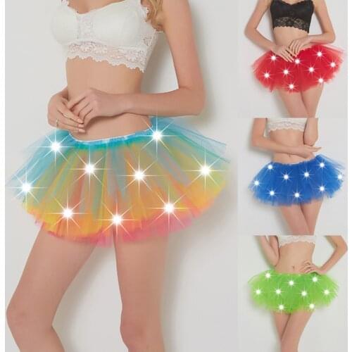 Magic Light Princess Skirt LED Mesh Breathable for Women Lady Party Festival Stage -OPK