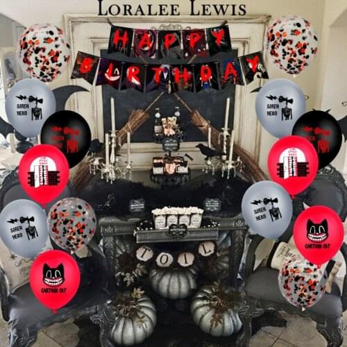 Happy Halloween Alphabet Letter Foil Balloon Orange Black Polka Dot Latex Balloon Halloween Party Decoration Set