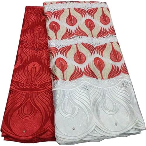 High Quality African Swiss Voile Lace Fabric With Stones Soft Cotton Embroidery Dry Voile Lace Material 2.5+2.5 yards/set HL-160