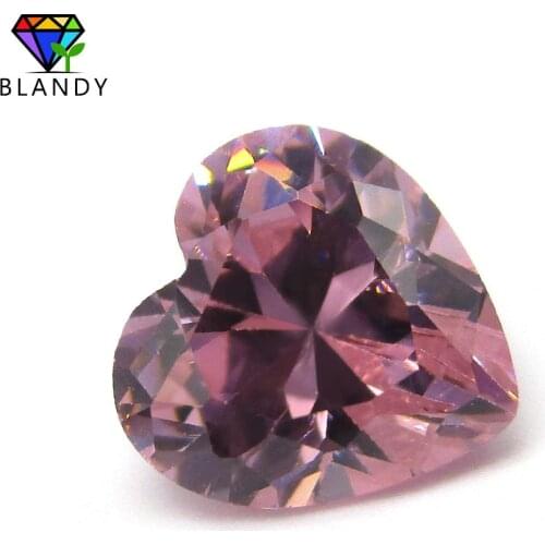 Factory Price 3x3~12x12mm Heart Cut CZ Stone AAAAA Loose Pink Cubic Zirconia Stone Synthetic Gems For Jewelry Free Shipping