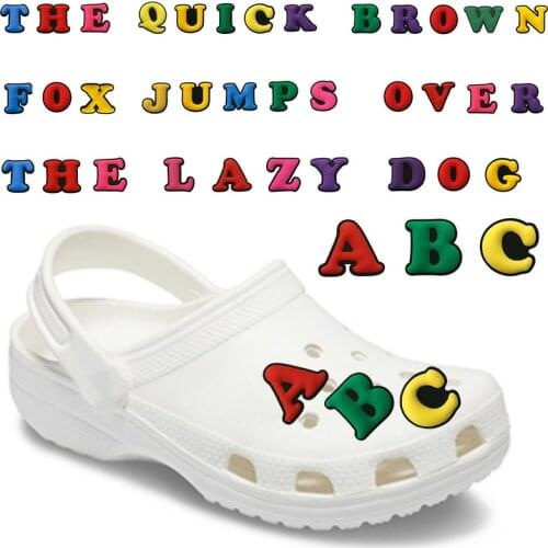 1PCS Colorful Letters PVC Shoe Charms A-Z Combination Words Shoe Accessories Ornaments Shoe Decorations Fit Croc JIBZ Gift
