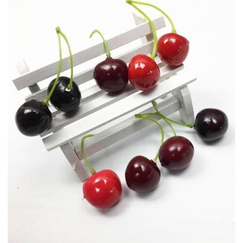 10PCS Simulation Small Cherry Toy Cherries Fruit Photography Props Childrens Toys Props Home Decoration Supplies Mini Toys