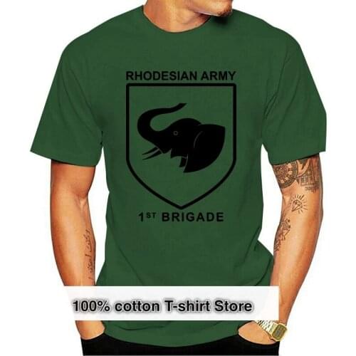 2020 Fashion Short Sleeve Black T Shirt High Quality Rhodesia 1st Brigade biker Tee shirts Tee Shirt Casual Short Sleeve