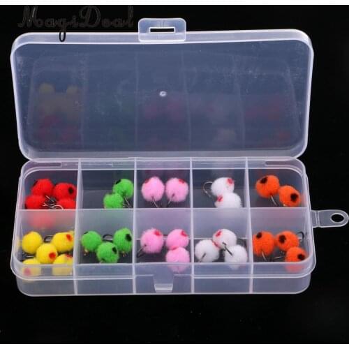 36pcs Glo Bug Egg Fly Salmon Trout Fly Fishing Flies Brass Beadhead, Mixed 6 Colors