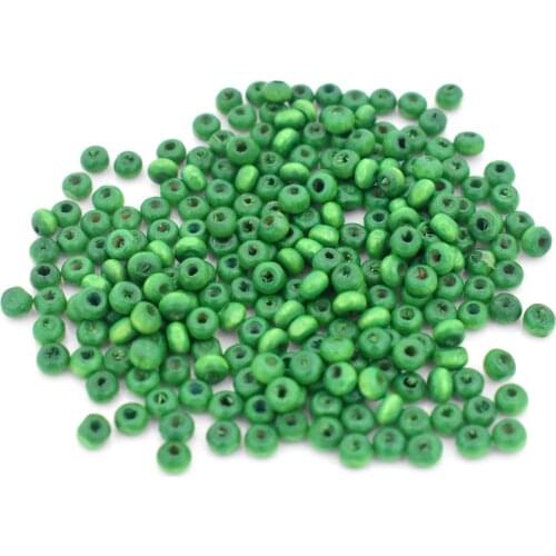 4mm 1000pcs/lot Green Color Tiny Wooden Beads Loose Beads For Making Bracelet Necklace DIY Handmade Jewelry Accessories