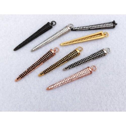 5 Pcs Superior Quality gold Plated CZ Micro Pave Tiny Diamonds gender long Umbrella drill Pendant For DIY necklace making CT527