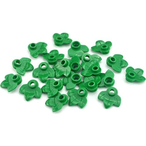 DIY City Accessory Building Blocks Military Green Bush leaf Flower Grass Tree Plants Rockery Toy Compatible Brick Friends Parts