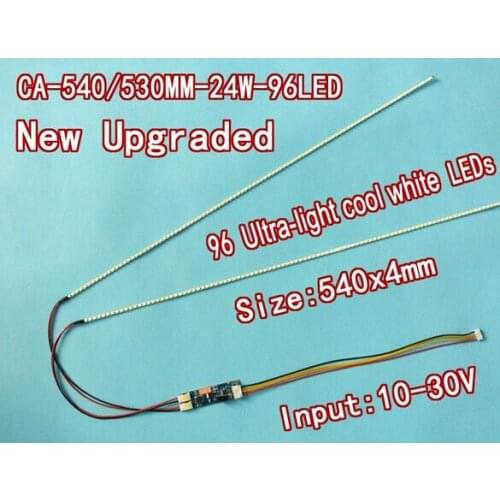 Free shipping 10pcs 24'' 540mm Adjustable brightness led backlight strip kit,Update 24inch-wide LCD CCFL panel to LED backlight