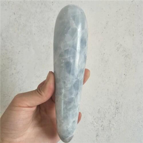 Large long celestine crystal massage wand for health healing crystals